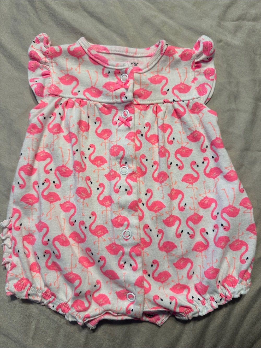 Carters Baby Girls Pink Flamingo Romper- newborn